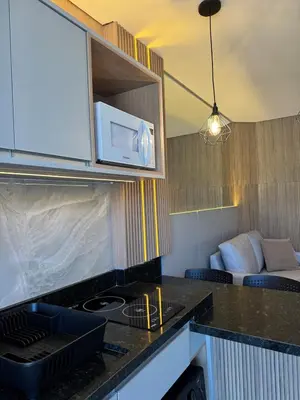 A cozinha ou kitchenette de Novíssimo e charmoso studio em Palmas