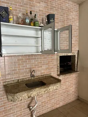 A cozinha ou kitchenette de Casa na praia de Porto Belo, 450m da praia