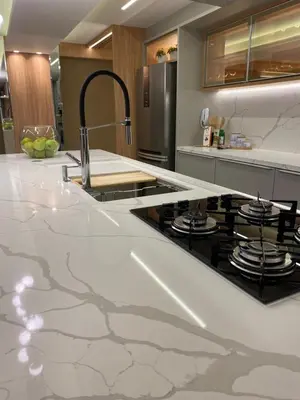 A cozinha ou kitchenette de Excelente apartamento Frente Mar na Barra Sul