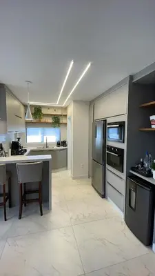 A cozinha ou kitchenette de Apartamento Meia Praia - Itapema