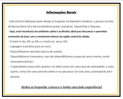 A planta de Bela hospedagem em Balneário Camboriu
