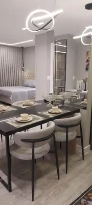 Uma área de estar em Flat Infinity 1504 Vista Mar
