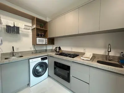 A cozinha ou kitchenette de Apto 3 quartos garagem e churrasqueira