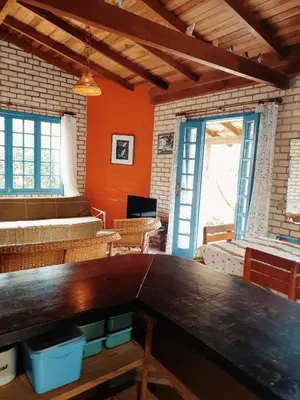 Uma televisão e/ou sistema de entretenimento em Casa Sol e Mar