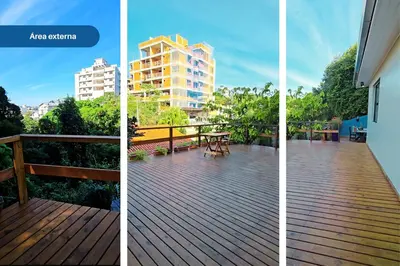 Uma varanda ou terraço em Loft Romântico no centro de Bombinhas