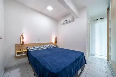 Uma cama ou camas num quarto em Apartment 07 Lagoinha Bombinhas