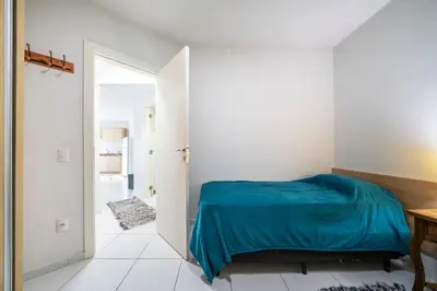 Uma cama ou camas num quarto em Apartment 07 Lagoinha Bombinhas