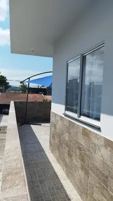 Uma varanda ou terraço em Apto Perequê Sacada Frente