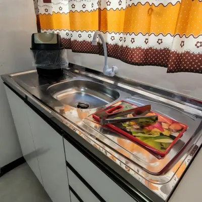 A cozinha ou kitchenette de Apartamento 1 quarto, Quadra Mar, Climatizado e Reformado