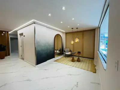 A planta de Oásis do Atlântico Home Clube Apto 1 suíte
