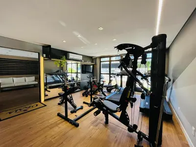 O centro de fitness e/ou as comodidades de fitness de Oásis do Atlântico Home Clube Apto 1 suíte