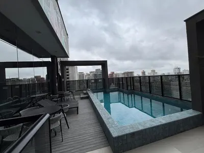A piscina em ou perto de Apartamento lindo e super confortável em itapema