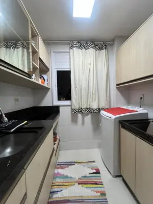 A cozinha ou kitchenette de Apartamento simples em Porto Belo, 800 metros da praia