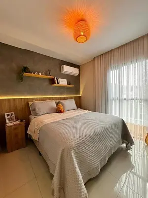 Uma cama ou camas num quarto em Lindo Apartamento na Praia de Mariscal com ótima localização