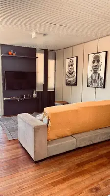 Uma área de estar em Casa Pena Branca Villa Ararybó