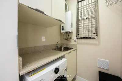 A cozinha ou kitchenette de Apto c/ Churrasqueira a 500m da Praia TDF0302