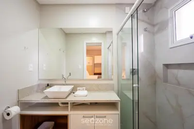Uma casa de banho em Apto c/ Churrasqueira a 500m da Praia TDF0302