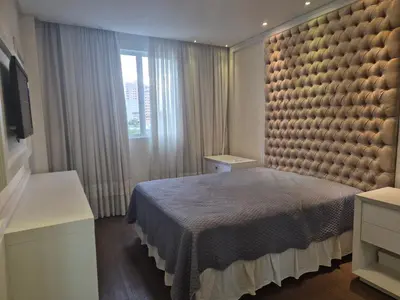 Uma cama ou camas num quarto em Cod816 Apartamento Verão Meia Praia