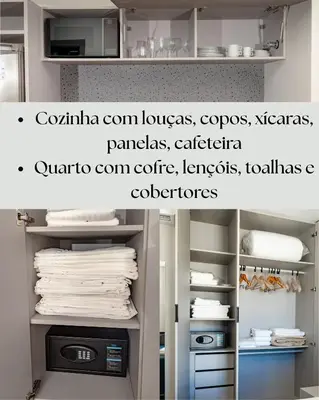 A cozinha ou kitchenette de Apartamento quadra mar, 200m da praia - Meia Praia