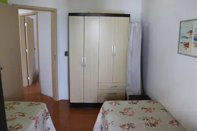 Uma cama ou camas num quarto em Casa de frete para o mar em Porto Belo