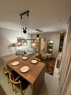 A planta de Apartamento Flat Elegance Bombinhas