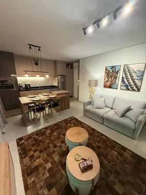 A cozinha ou kitchenette de Apartamento Flat Elegance Bombinhas