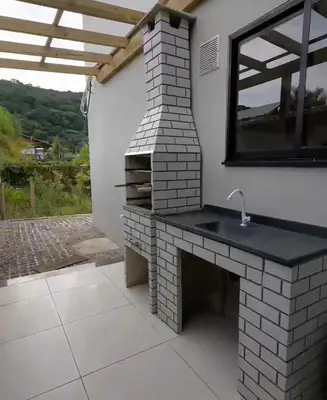 A planta de Casa com 3 quartos em Bombinhas