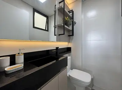 A planta de Oásis do Atlântico 307 A - Apartamento no condomínio clube na Praia de Palmas com vista para o mar