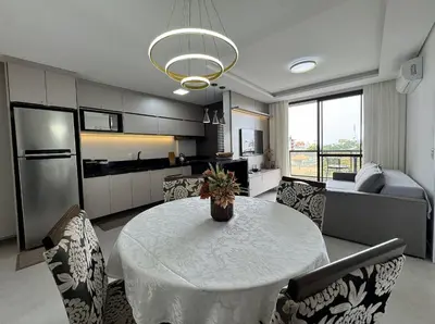 A planta de Oásis do Atlântico 307 A - Apartamento no condomínio clube na Praia de Palmas com vista para o mar