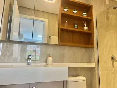 A planta de Perfeito! Apto na Praia de Palmas! - DR01J