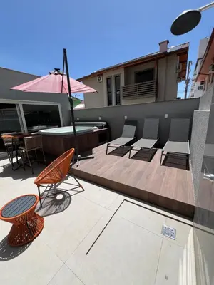 Uma varanda ou terraço em Casa de Praia Palmas GCR SC