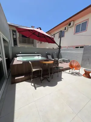 Um pátio ou outra área exterior em Casa de Praia Palmas GCR SC