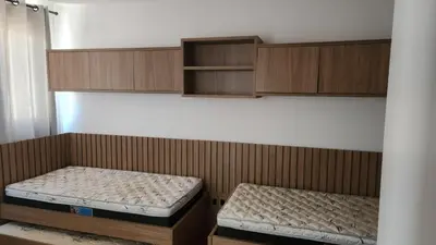 Uma cama ou camas num quarto em Apartamento Novo Vista Mar - Próximo ao Pier
