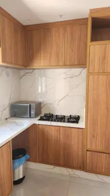 A cozinha ou kitchenette de Apartamento Novo Vista Mar - Próximo ao Pier