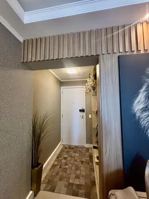 Uma casa de banho em Lindo apartamento a 50 Metros da praia de Balneário Camboriú, com vista mar