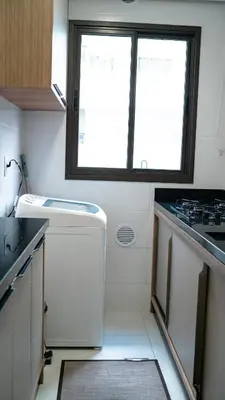 A cozinha ou kitchenette de Apartamento TOP Garden com SPA a 550 m da Praia