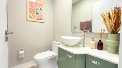 Uma casa de banho em ASA | Vista Mar | 3QT | Alto Padrão | Itapema