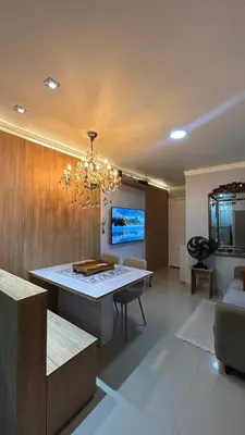 Uma área de estar em Lindo apartamento em Balneário Camboriú próximo as praias