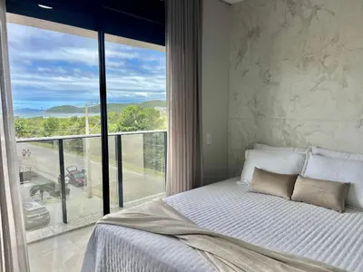 A planta de Lindo! Apto com piscina na Praia de Palmas. DK02J