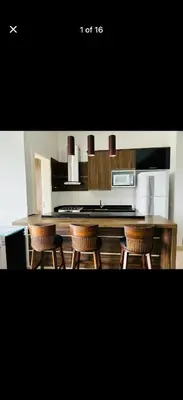 A planta de Amplo Apartamento 3 Quartos a 100m da Praia do Mariscal com Vista para o Mar
