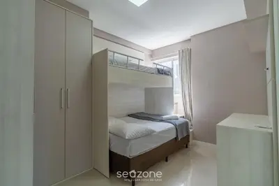 Uma cama ou camas num quarto em Apto Vista Mar a 500 m da Praia ROO0401