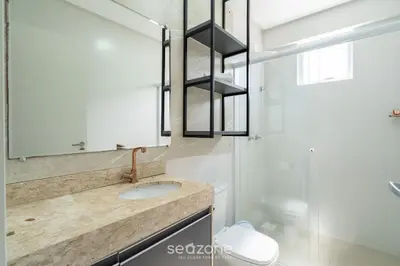Uma casa de banho em Apto Vista Mar a 500 m da Praia ROO0401