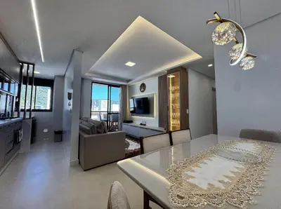 A planta de Oásis do Atlântico 402 A – Apartamento amplo em condomínio completo a apenas 5 minutos da Praia de Palmas