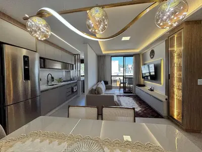 A planta de Oásis do Atlântico 402 A – Apartamento amplo em condomínio completo a apenas 5 minutos da Praia de Palmas