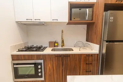 A cozinha ou kitchenette de Farol de Bombas