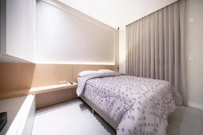 Uma cama ou camas num quarto em Brisas do Sul 202 - Praia do Mariscal
