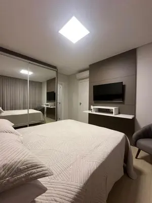 Uma cama ou camas num quarto em Edifício Porto Fino 303 - 3 Quartos - Churrasqueira - 2 Vagas de Garagem
