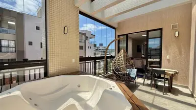 Uma varanda ou terraço em Cobertura Duplex para Locação de Temporada em Canto Grande!