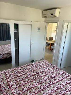 Uma cama ou camas num quarto em Ap Alto São Bento