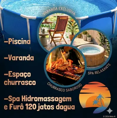 A planta de Suíte Infinity, Ar, Piscina, Spa, Wi-Fi, Eco WC